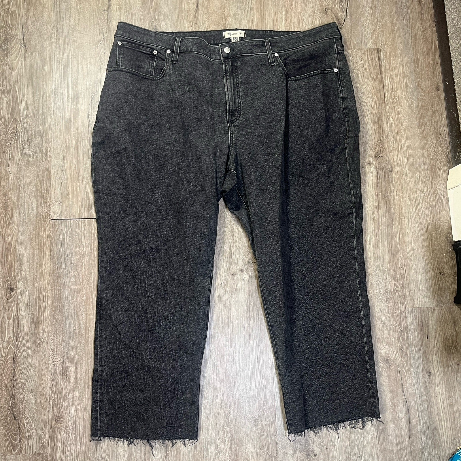 NEW Madewell Curvy Perfect Vintage Straight Jean 28W Charcoal Gray