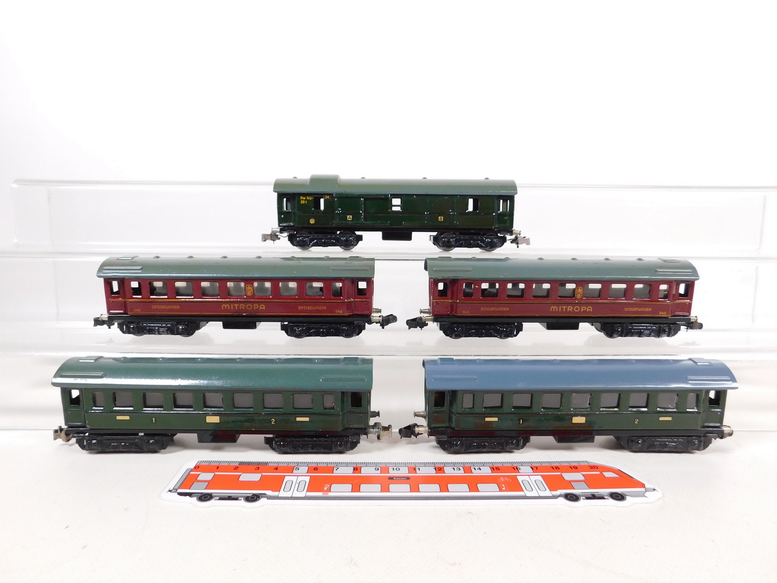Märklin H0 00 AC Passenger Car Set D-Zug Wagen Faults 341 342 343 344 #EN934-1
