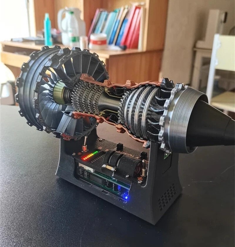 New 25cm Enhanced Turbofan Engine Model Aircraft Aviation Engine Rotatable Model