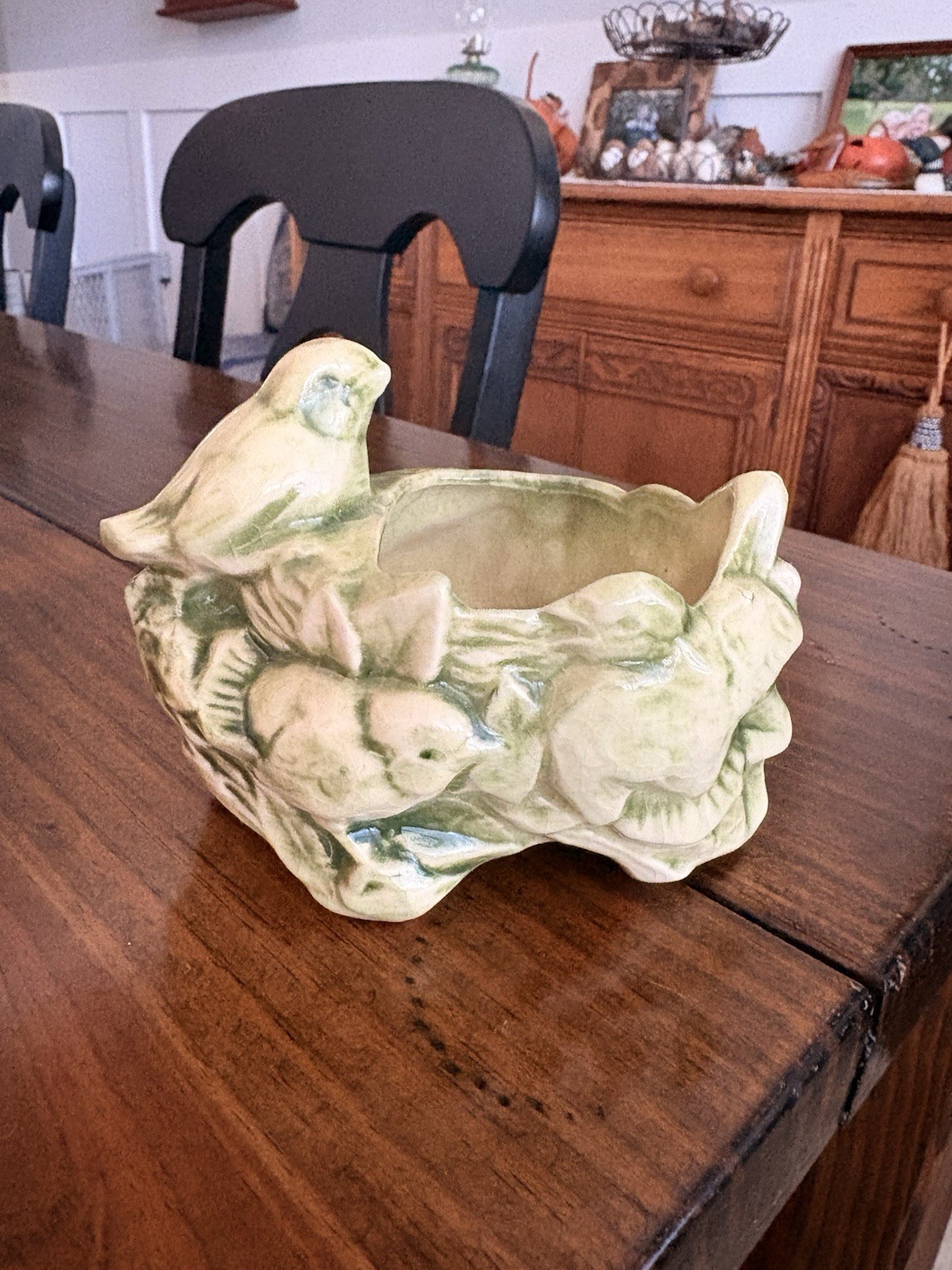 Vtg McCoy Ceramic Birds Nest Planter 5 Vtg McCoy Ceramic Birds Nest Planter 5