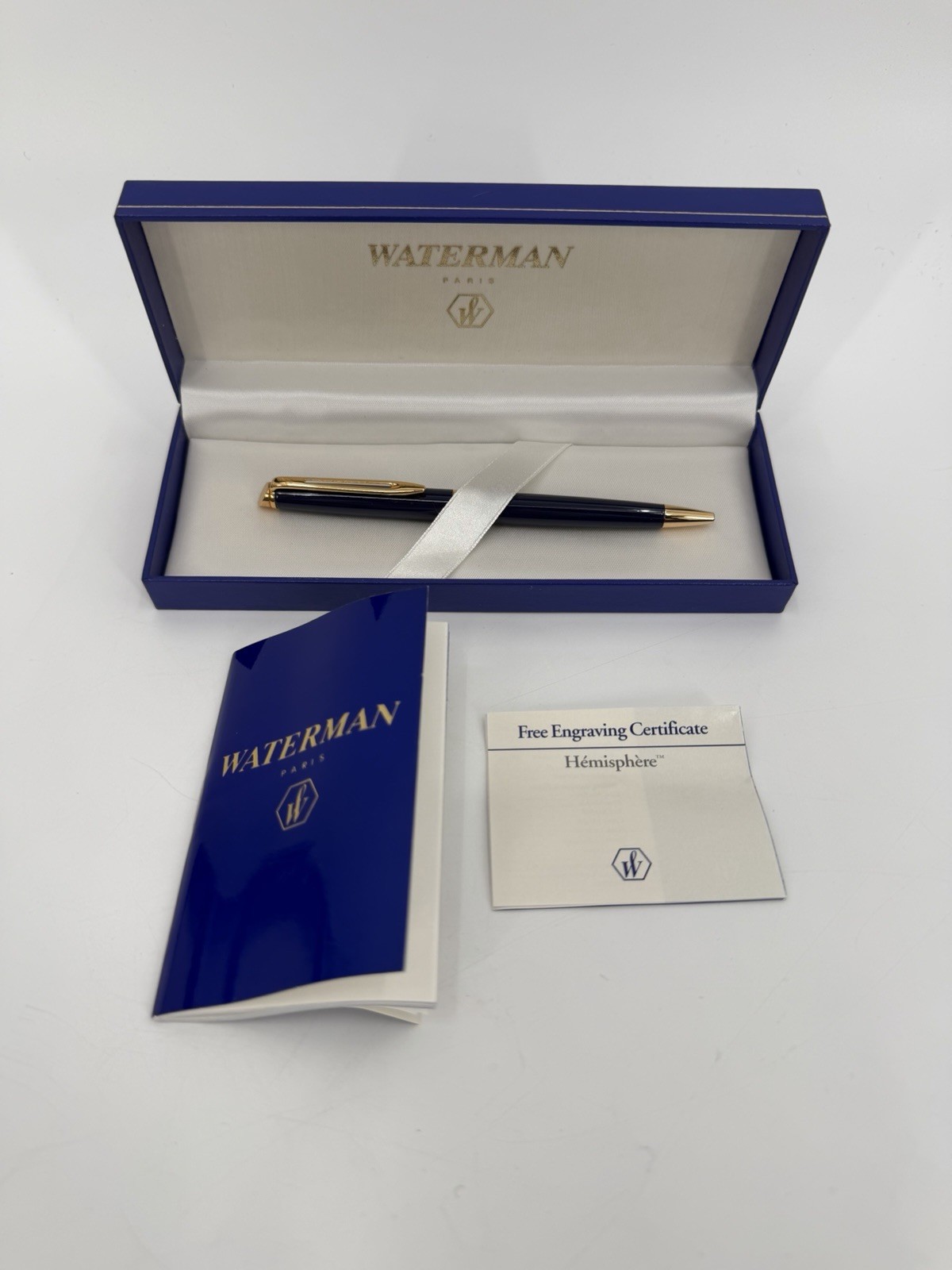 Vintage Waterman Ideal Ballpoint Navy Blue w/ Gold Trim Paris Vintage Waterman Ideal Ballpoint Navy Blue w/ Gold Trim Paris