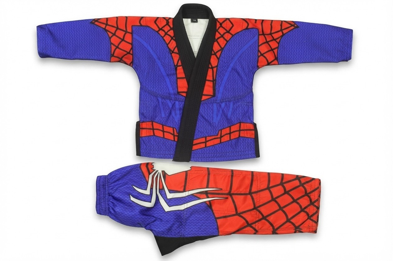 Kids BJJ Gi Spider-Man Print Brazilian Jiu-Jitsu Martial Arts Uniform Bjjgi