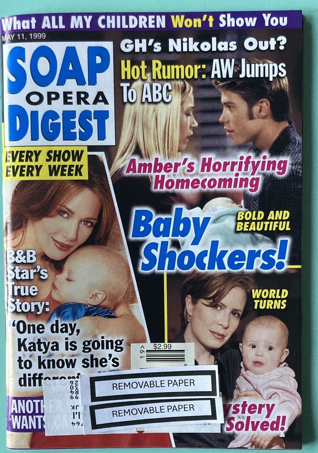 Marj Dusay Signed Inside SOAP OPERA DIGEST Magazine May 11 1999 All My Children