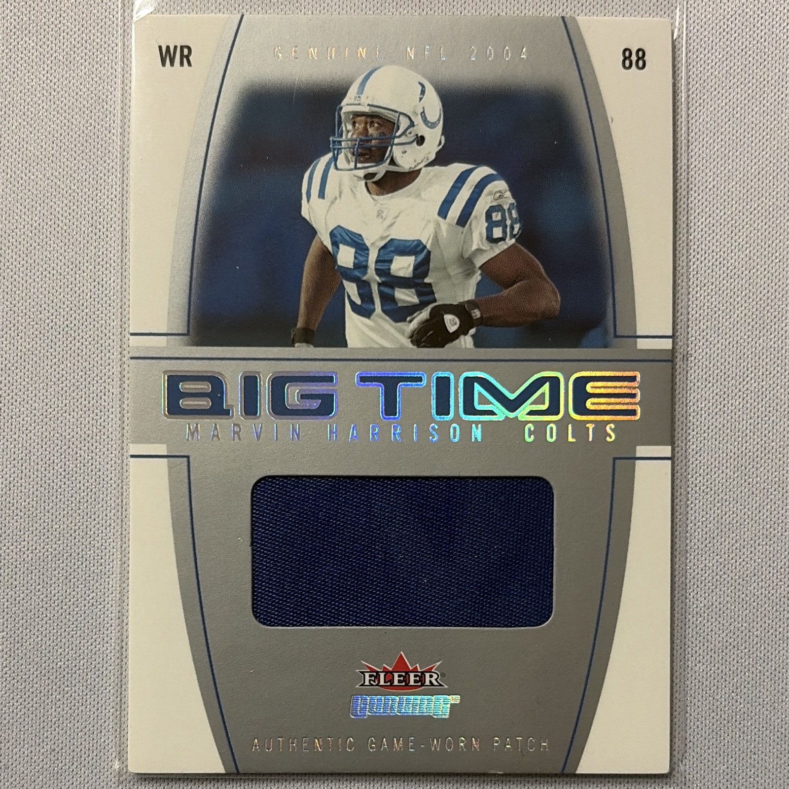 2004 Fleer Genuine - Big Time Marvin Harrison #BTO-MH White Patch /88 (MEM)