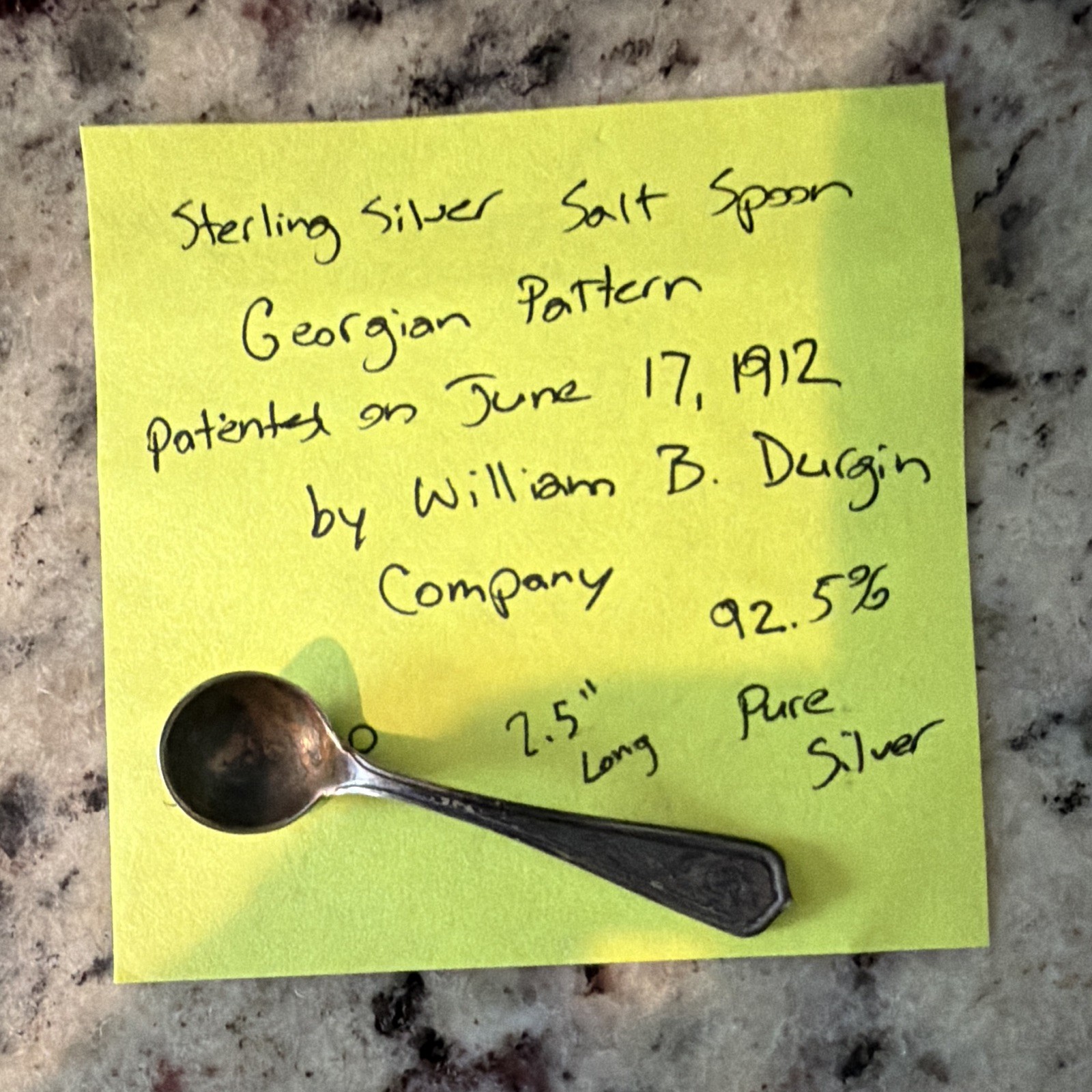 William B. Durgin Company Georgian Salt Spoon Sterling Silver (.925) 1900-1940