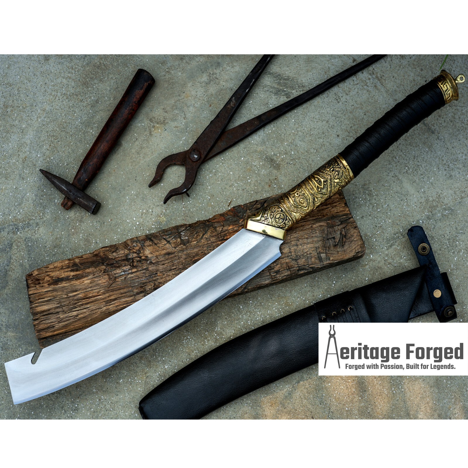 HellBoy Machete-Hellboy II Sword-handmade-Hunting-tactical machete-forged