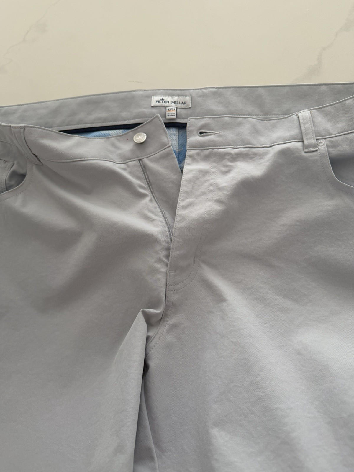 Peter Millar Pants Men 42x32 Grey EB66 Classic Performance 5 Pocket Stretch Exce