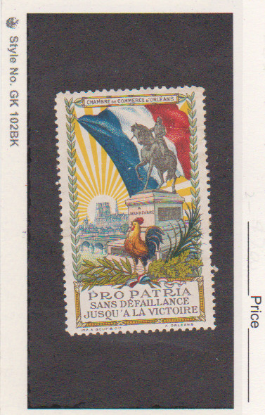 France WWI Orleans Jeanne d´Arc Joan of Ark Red Cross Vignette Imprint @ Bottom France WWI Orleans Jeanne d´Arc Joan of Ark Red Cross Vignette Imprint @ Bottom