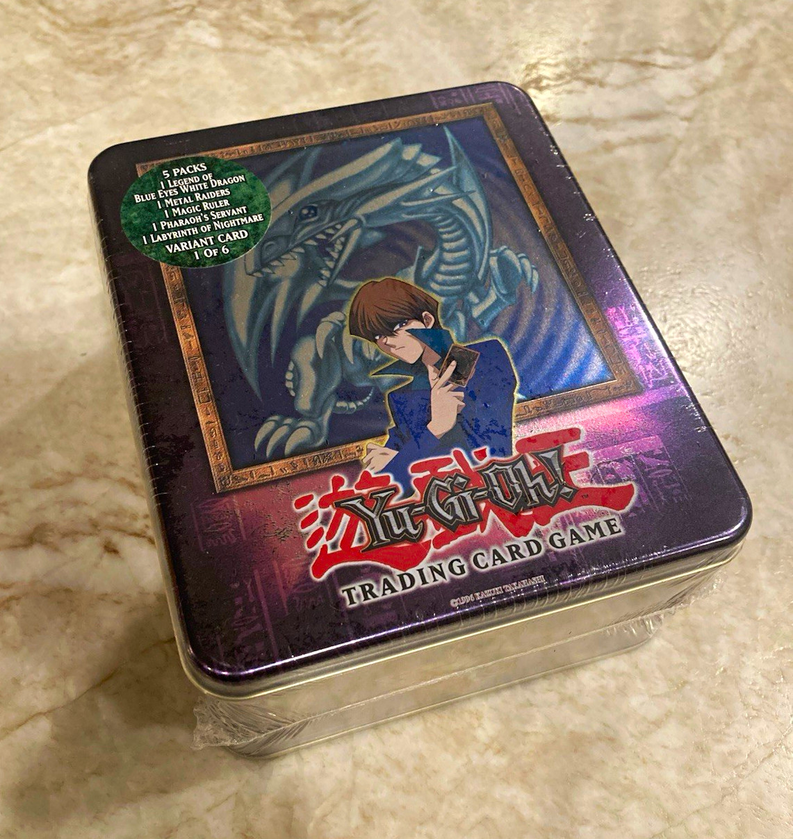 2002 Yu-Gi-Oh Vintage FACTORY SEALED Tin - Kaiba Blue Eyes White Dragon 5 Packs