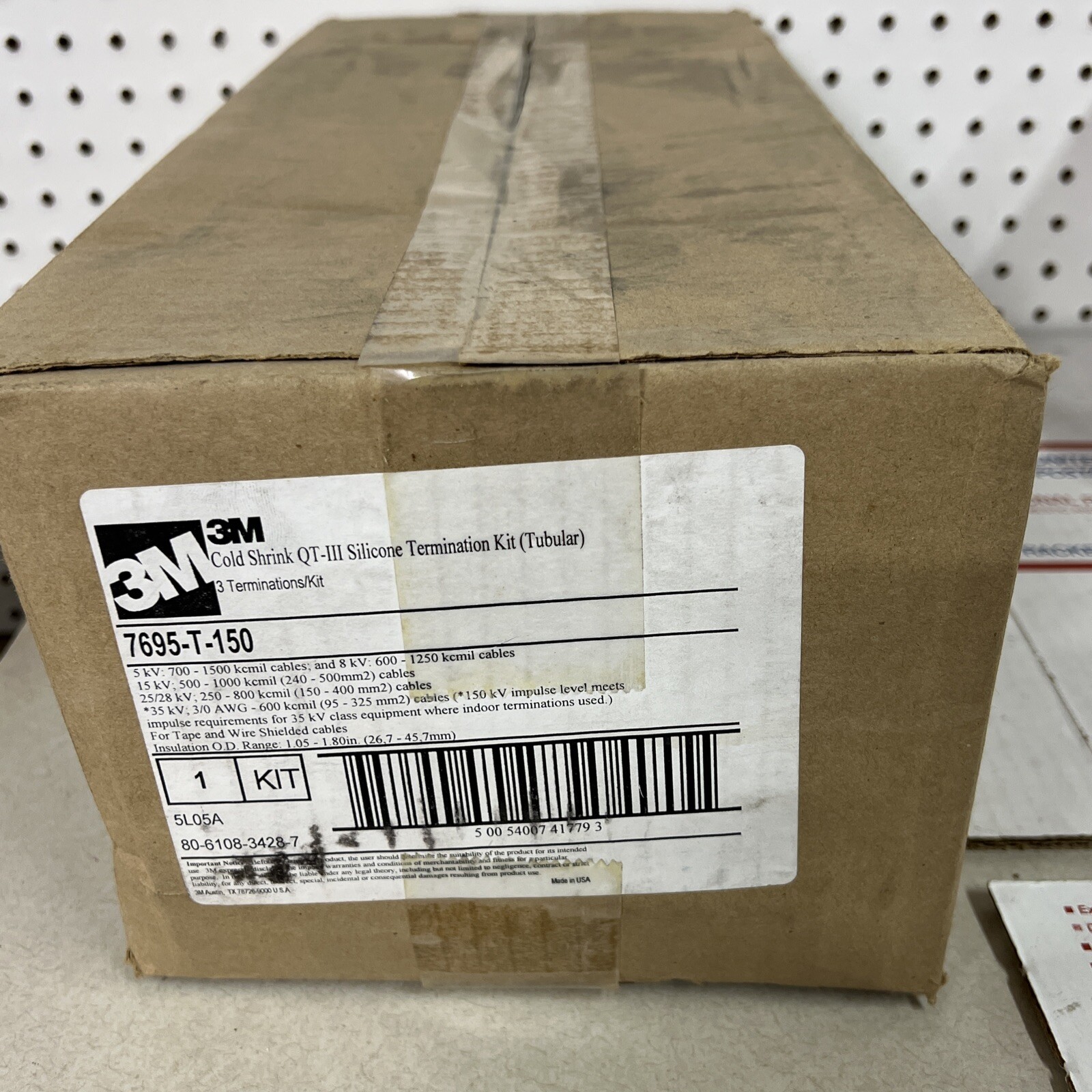 (1) NOS 3M Quick Term III Silicone Termination Kit Cold Shrink 7695-T-150 ED4U