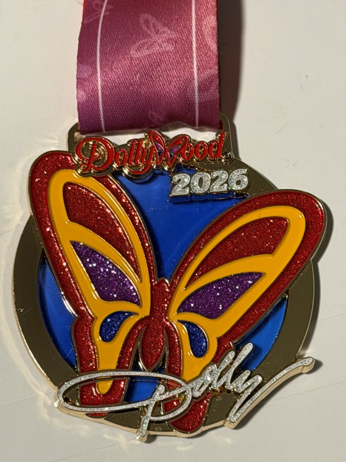 Inuagural 5K Red Butterfly Dollywood Dolly Parton Medal Medallion Fun Run 2026