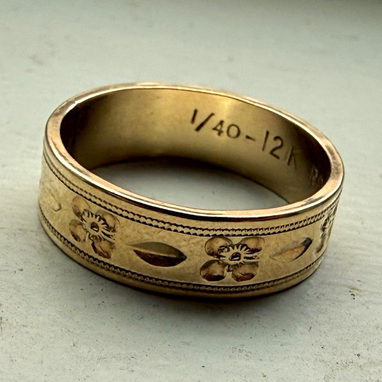 Antique 12K Gold Filled Orange Blossom Band Size- 6.5 Antique 12K Gold Filled Orange Blossom Band Size- 6.5
