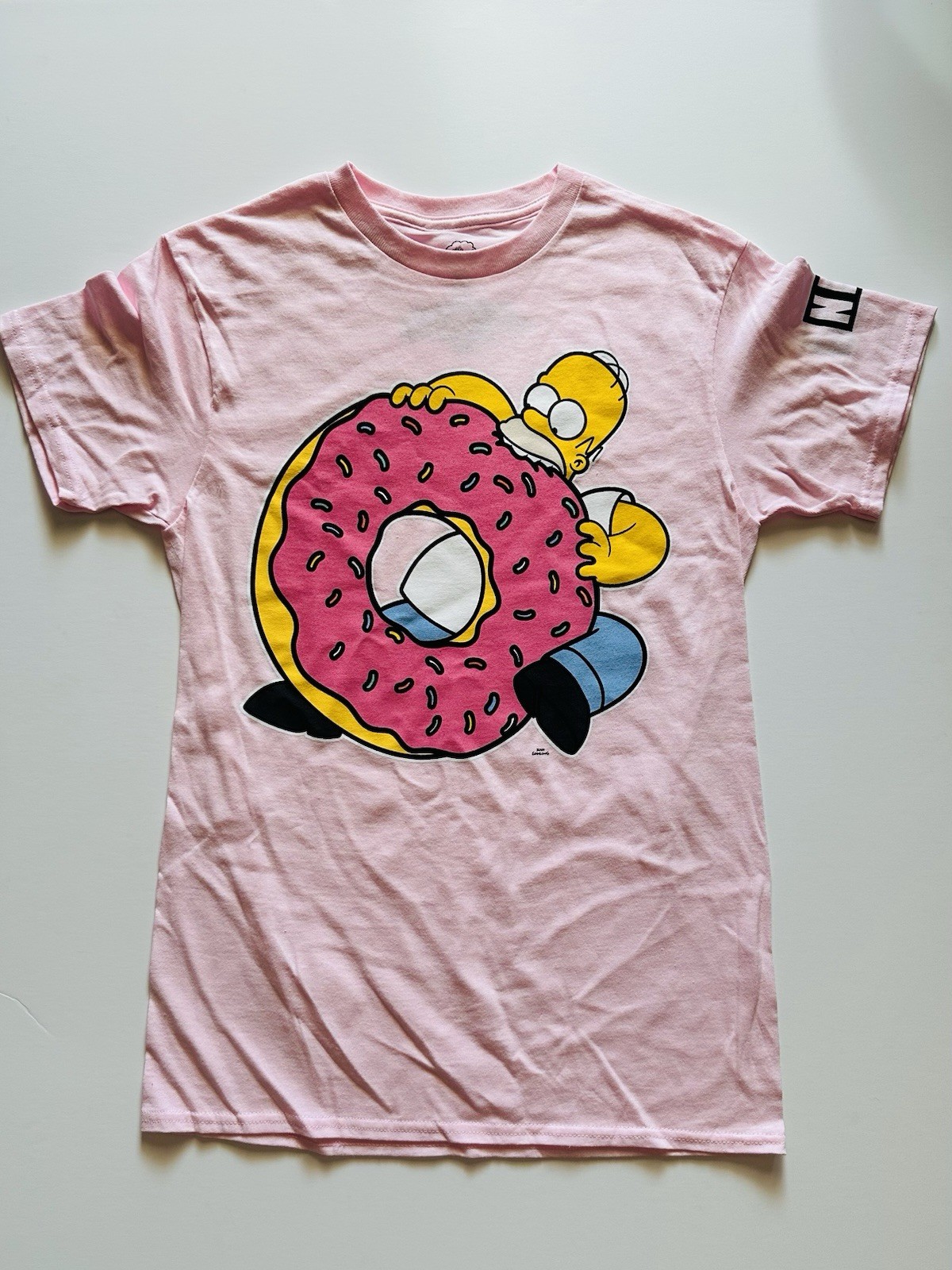 The Simpsons Homer Donut Light  Pink Neff  T-Shirt New