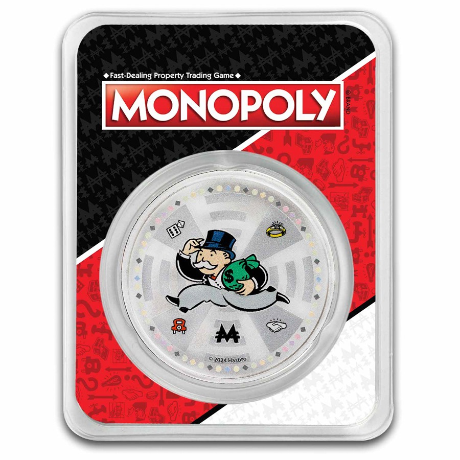 2024 Samoa 1 oz Silver Mr. Monopoly Colorized with TEP 2024 Samoa 1 oz Silver Mr. Monopoly Colorized with TEP