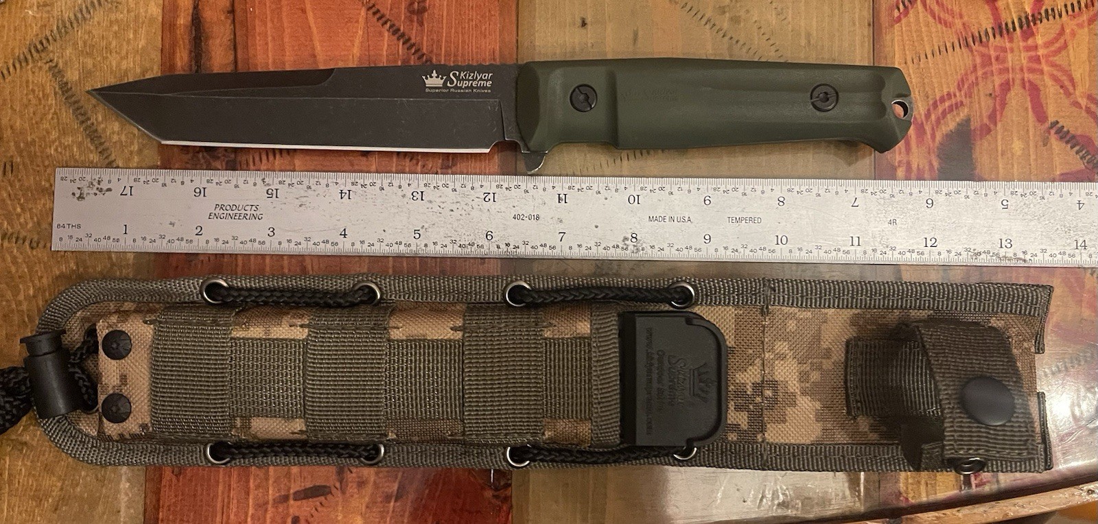 Kizlyar Supreme AGGRESSOR Knife D2 Steel Tactical Fixed Blade w/ Sheath Russia