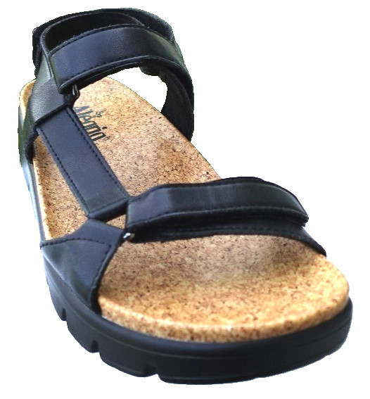 ALEGRIA BY PG LITE WOMENS HEN-601 BLACK SANDALS CORK ARCH SUPPORT INSOLE~9.5-10