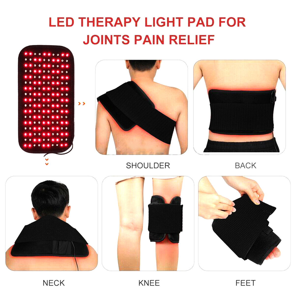30W 660nm 850nm Infrared Red Light Therapy Near Waist Wrap Pad Belt Pain Relief