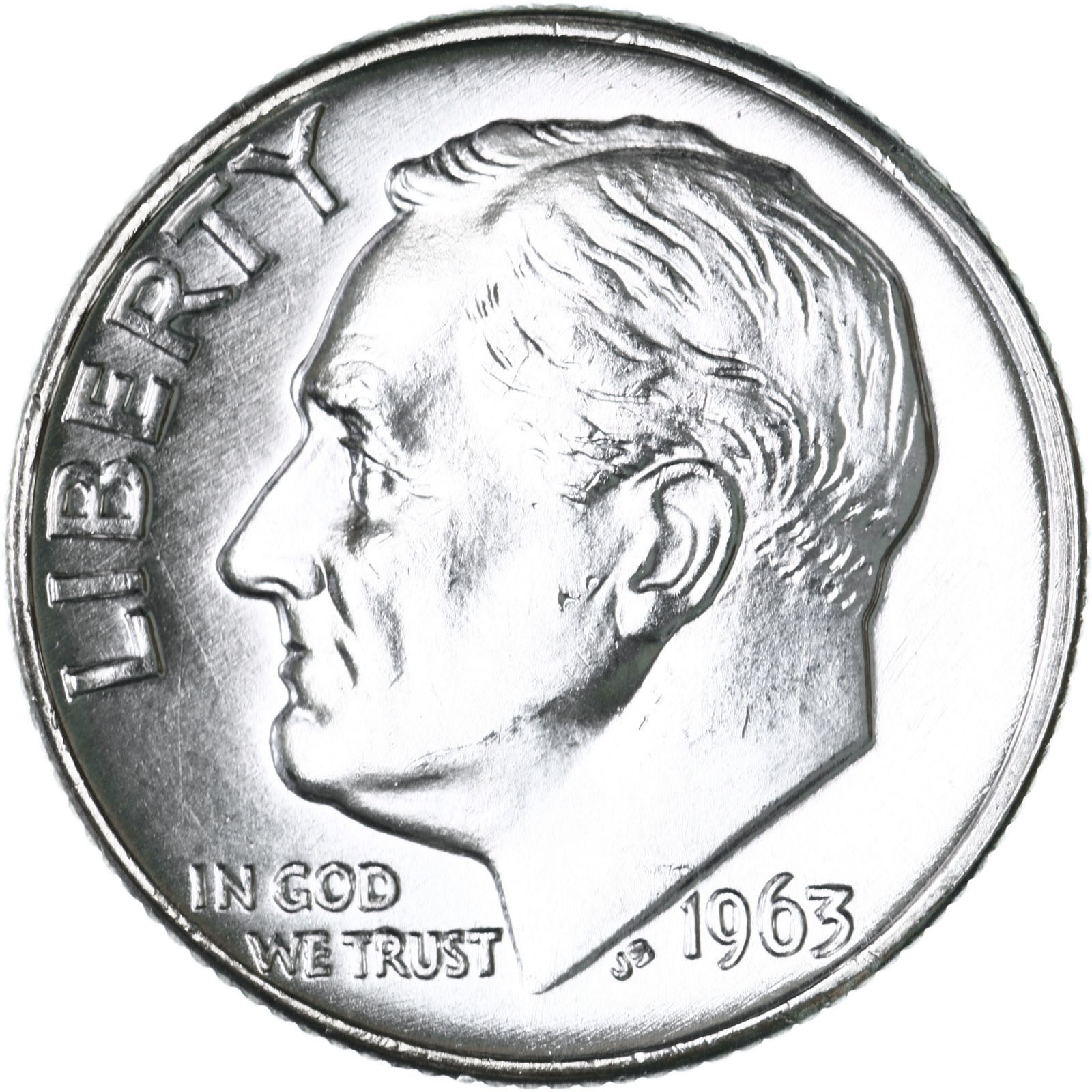 1963 D Roosevelt Dime 90% Silver BU US Coin