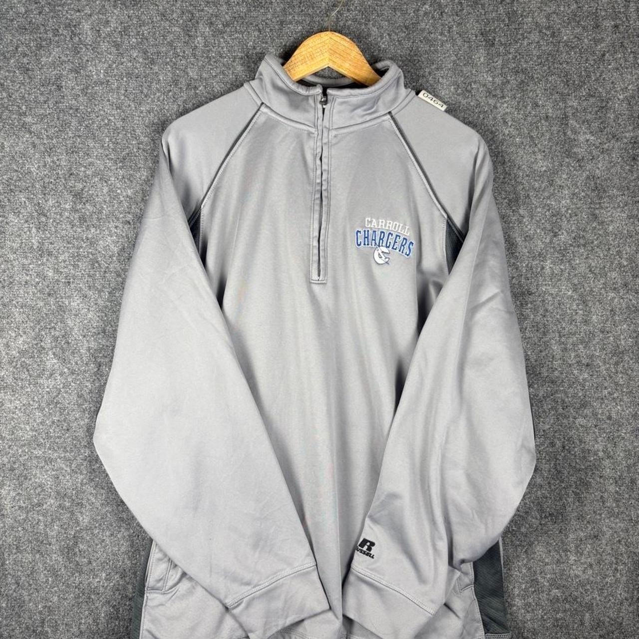 Russell Athletic Mens XL Carroll Chargers Quarter Zip Sweatshirt Gray Dri-Power Russell Athletic Mens XL Carroll Chargers Quarter Zip Sweatshirt Gray Dri-Power