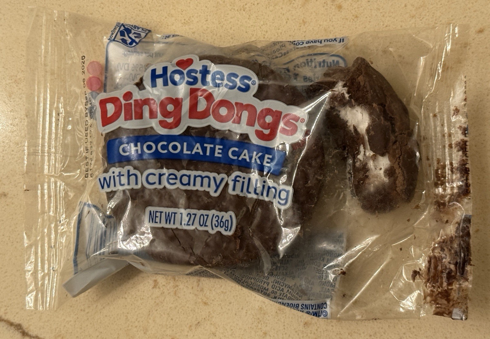 Super Rare Hostess Creamy Filled Ding Dong Packaged With Another Piece