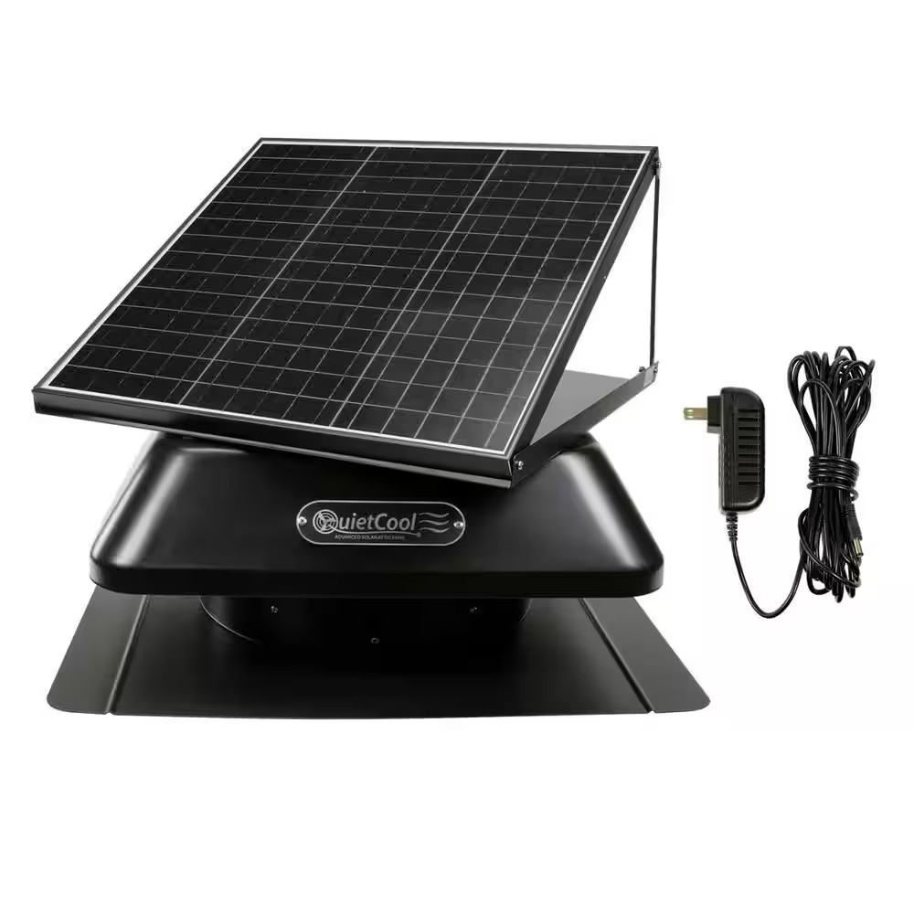 40-Watt Hybrid Solar/Electric Powered Roof Mount Attic Fan with Included Inverte