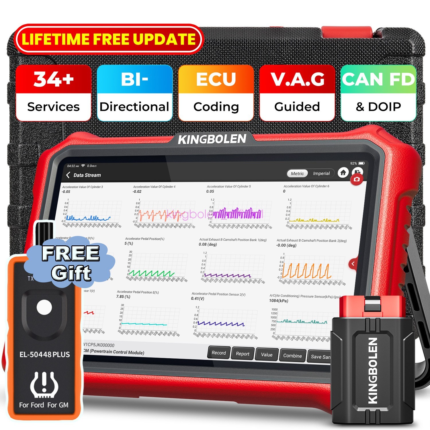 2026 KINGBOLEN K8 PRO OBD2 Scanner Car Diagnostic Tool ECU Coding All Systems