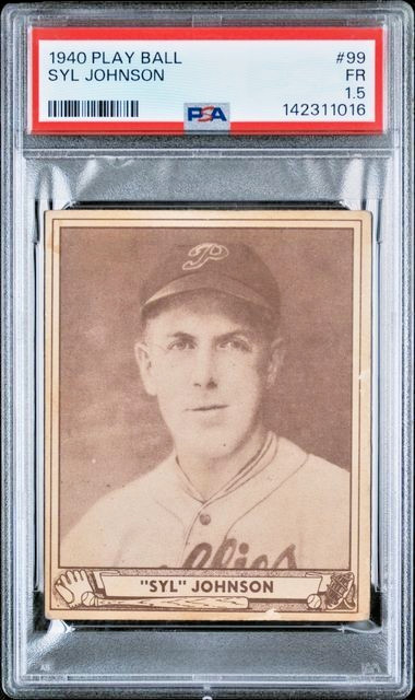 1940 Play Ball Baseball #99 Syl Johnson PHI (1931 World Series Champion) PSA 1.5