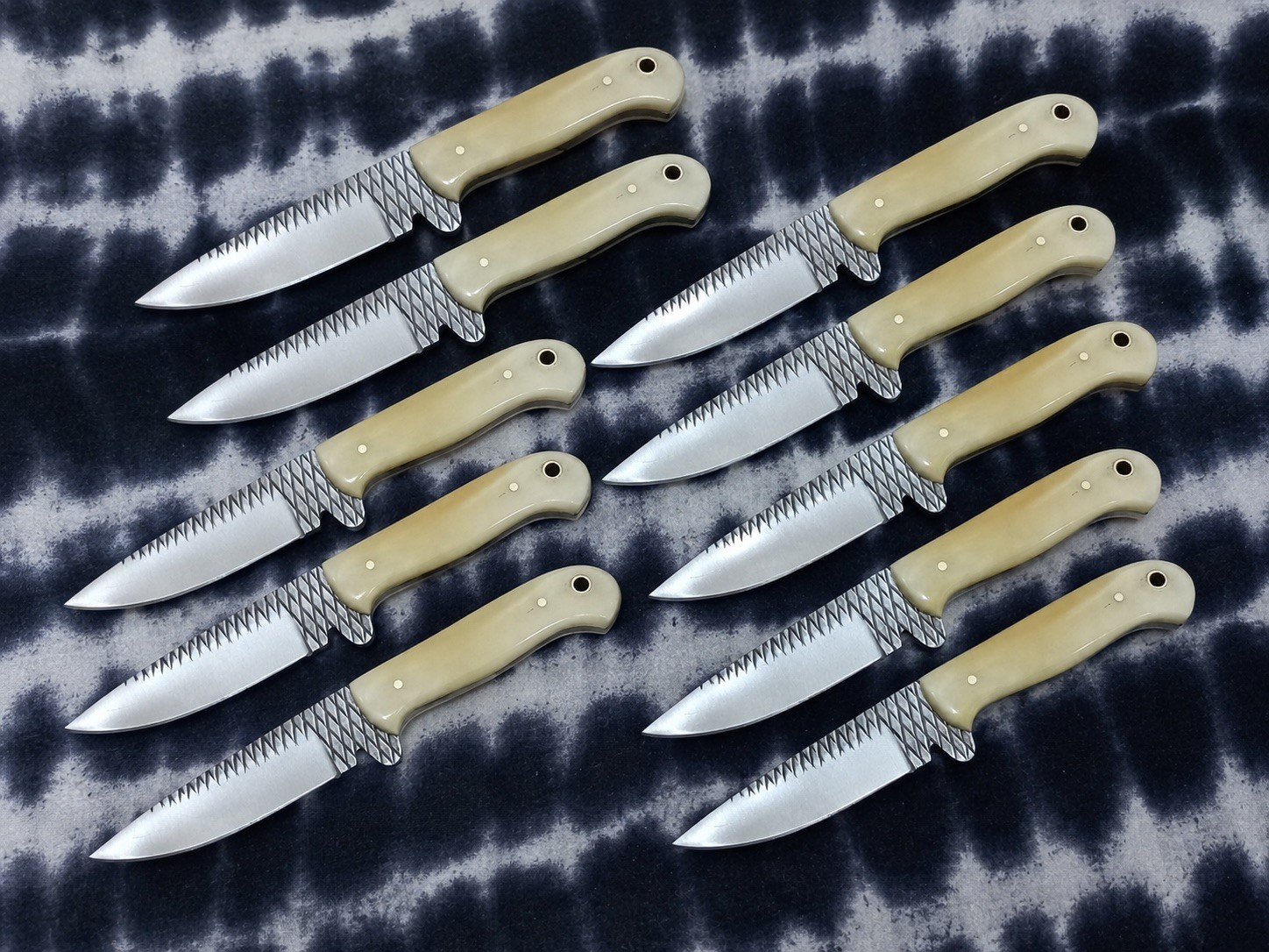 LOT OF 10 Custom Handmade 8” Skinners Knives Made From File LOT OF 10 Custom Handmade 8” Skinners Knives Made From File
