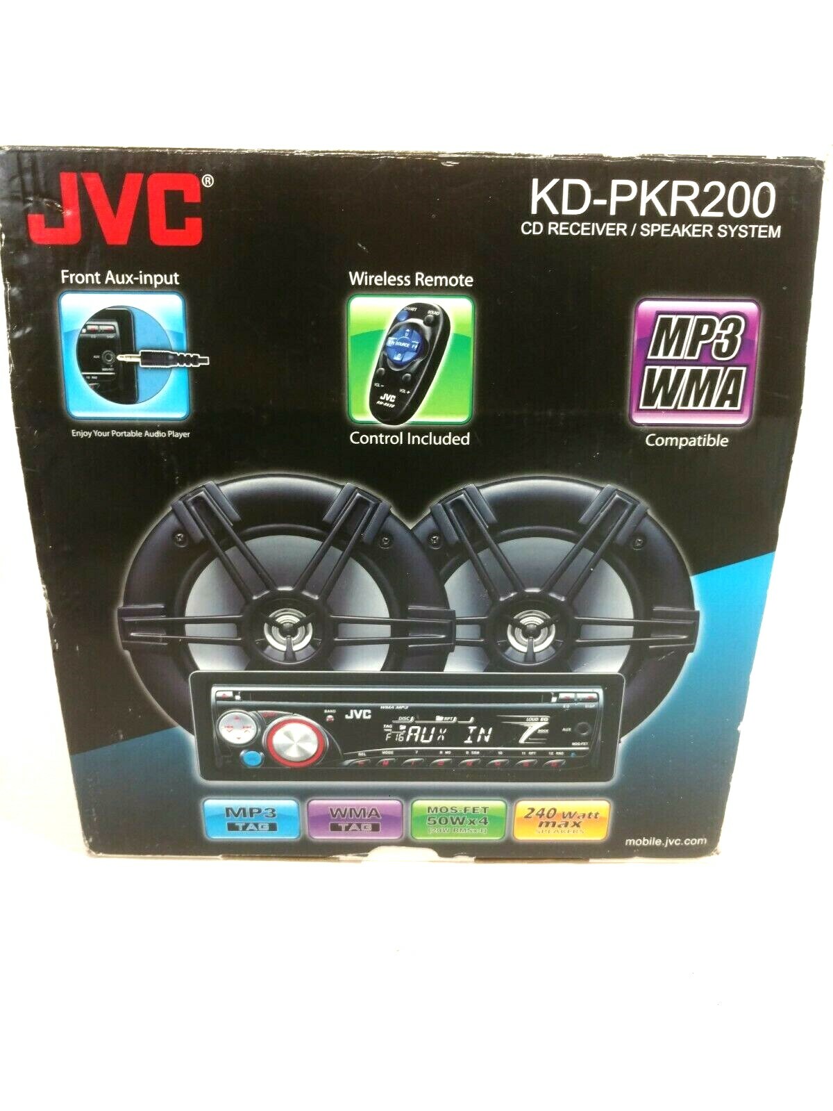 NOS JVC KD-PKR200 CD Car Receiver w/ Remote And Pair of 240W 6.5\ NOS JVC KD-PKR200 CD Car Receiver w/ Remote And Pair of 240W 6.5\
