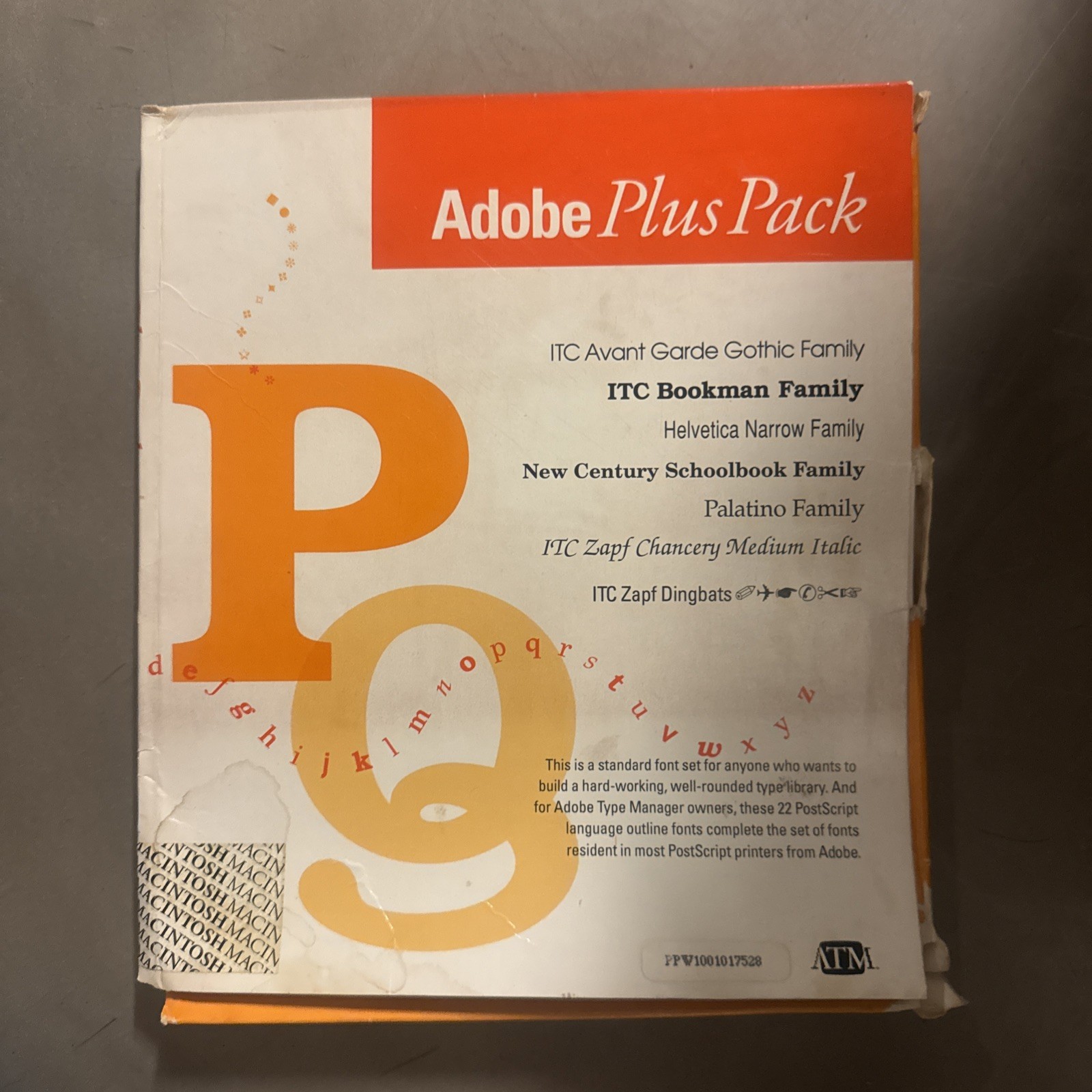 Vintage Adobe Plus Pack Font Software - Factory Sealed IBM PC & OS/2 Compatible