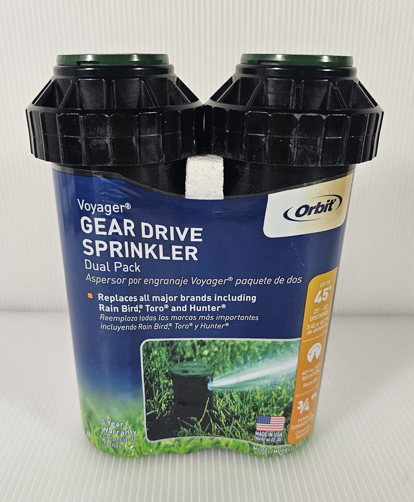 New Orbit Voyager 3/4” Female Connect Gear Drive Sprinkler, 2 Pack New Orbit Voyager 3/4” Female Connect Gear Drive Sprinkler, 2 Pack