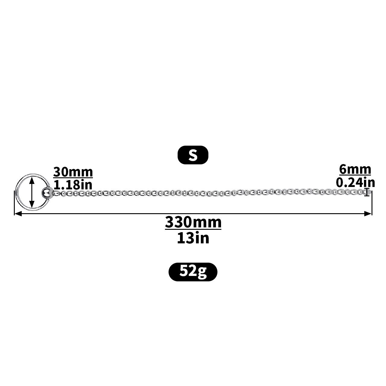 New Metal Beads Urethral Sounding Insertion Dilator Stick Enhancer 14.2'' Male