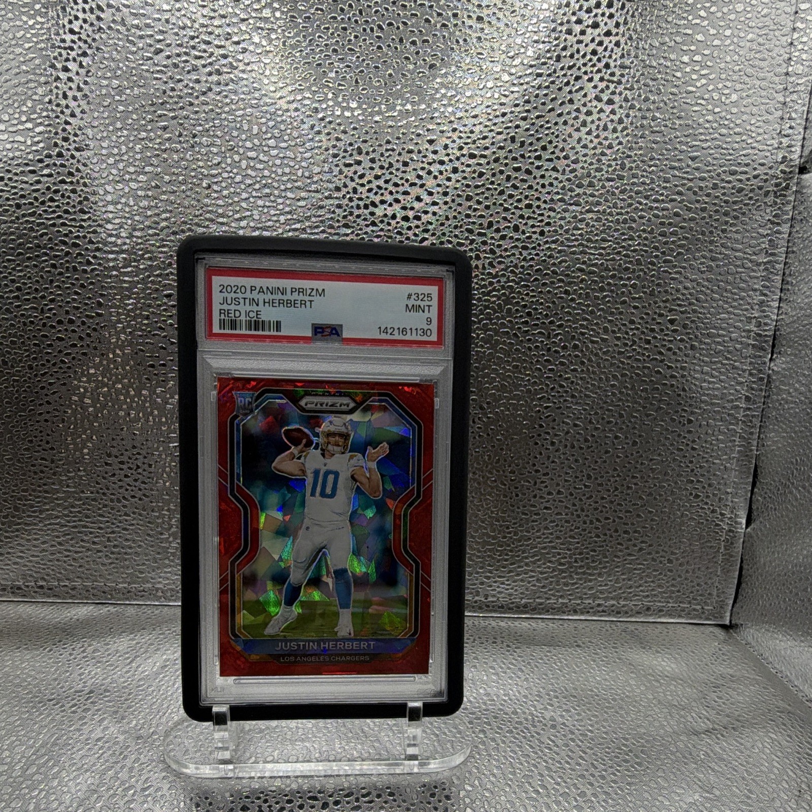 Panini 2020 Prizm Justin Herbert #325 Red Ice Prizm RC PSA 9 Chargers Panini 2020 Prizm Justin Herbert #325 Red Ice Prizm RC PSA 9 Chargers