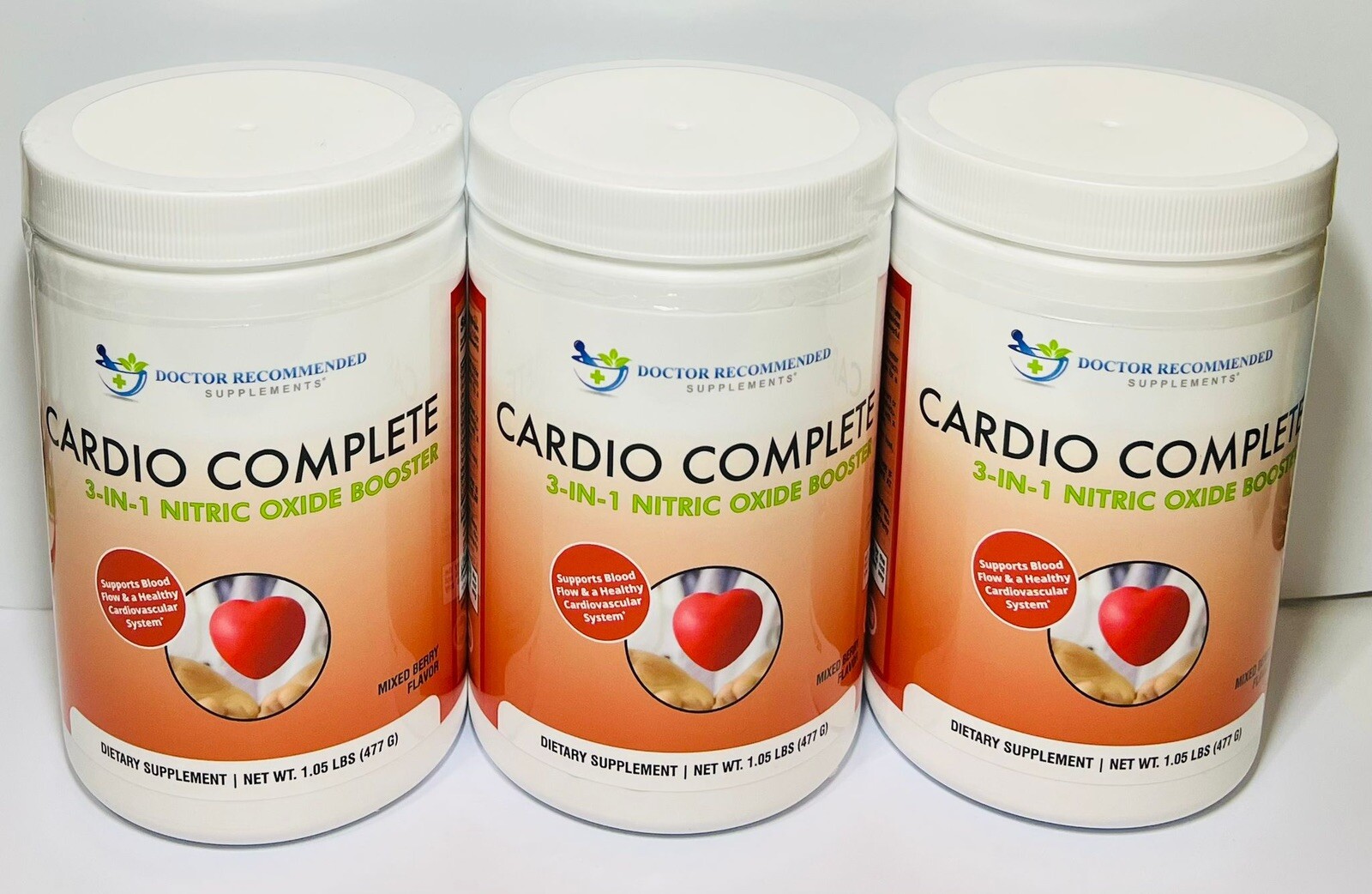 Cardio Complete 3-in-1 Oxide Support Powder 16.83oz CHERRY FLAVOR (3 PACK)