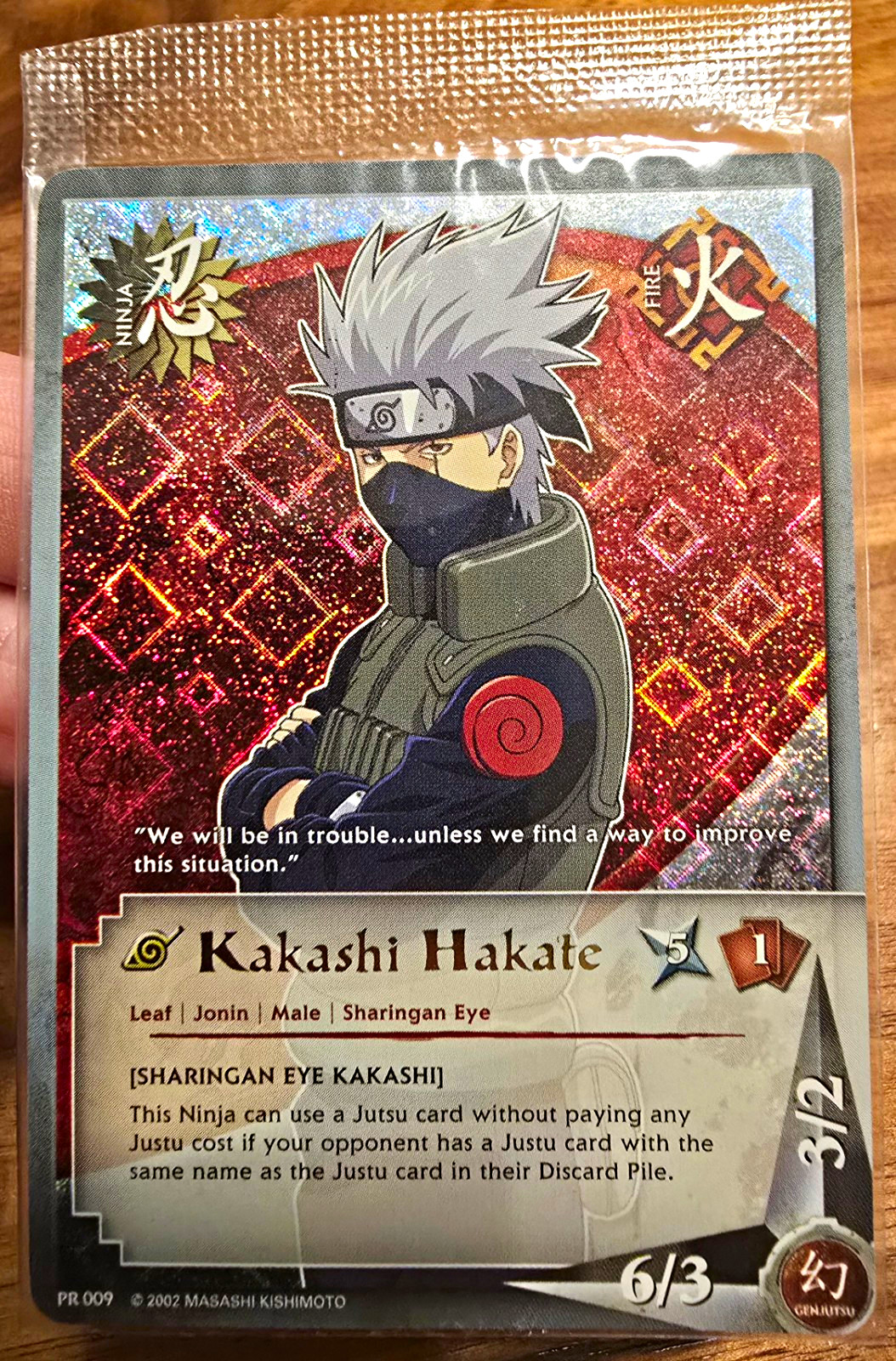 Naruto CCG Sealed PR 009 Kakashi Hakate Sharingan Eye Misprint Promo