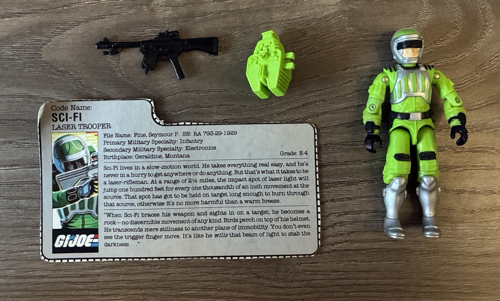 Vintage 1986 GI Joe Sci Fi Action Figure Hasbro Joints Tight With Card