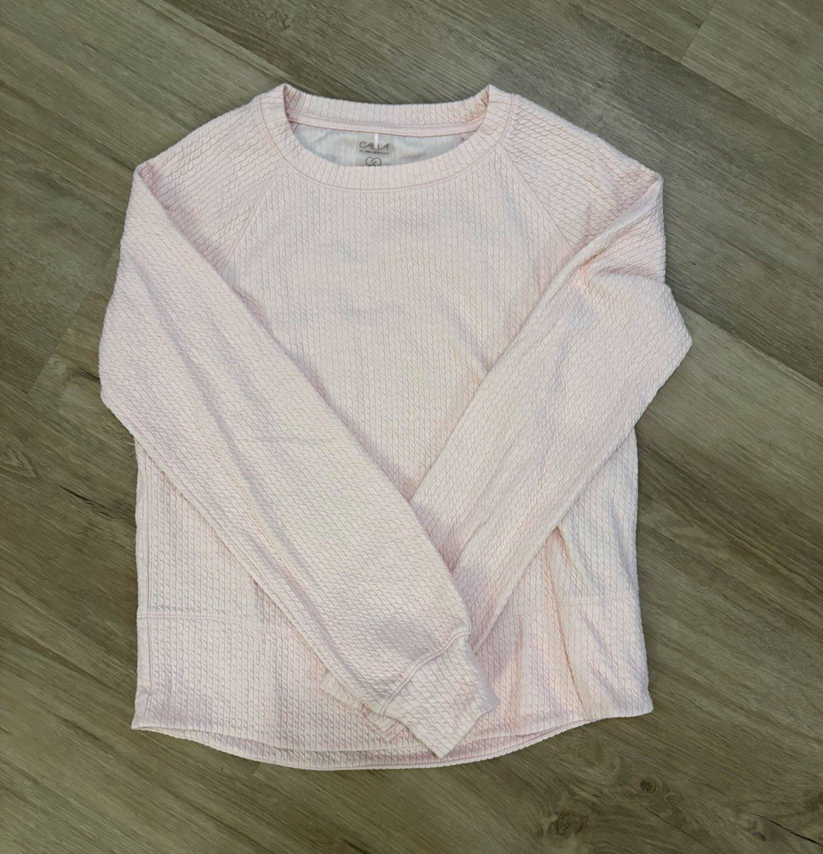 Calia by Carrie Underwood Pink Textured Long Sleeve Crew Neck Top Women\'s XS Calia by Carrie Underwood Pink Textured Long Sleeve Crew Neck Top Women\'s XS