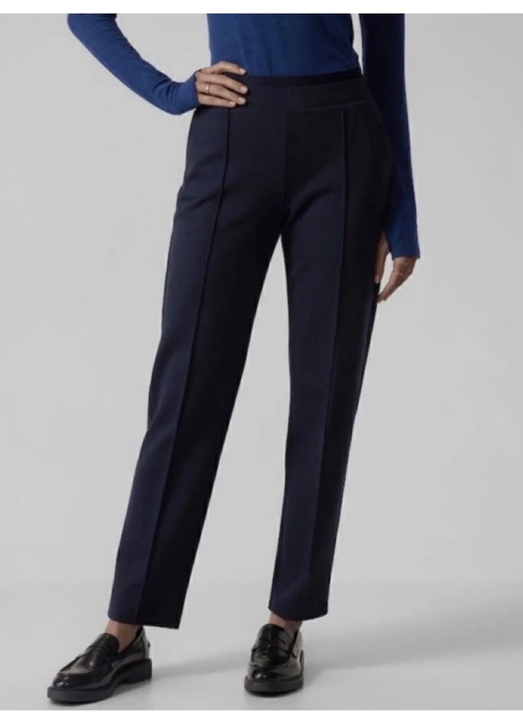 Women\'s Athleta Venice Pintuck Navy Trousers Size 6 Cropped