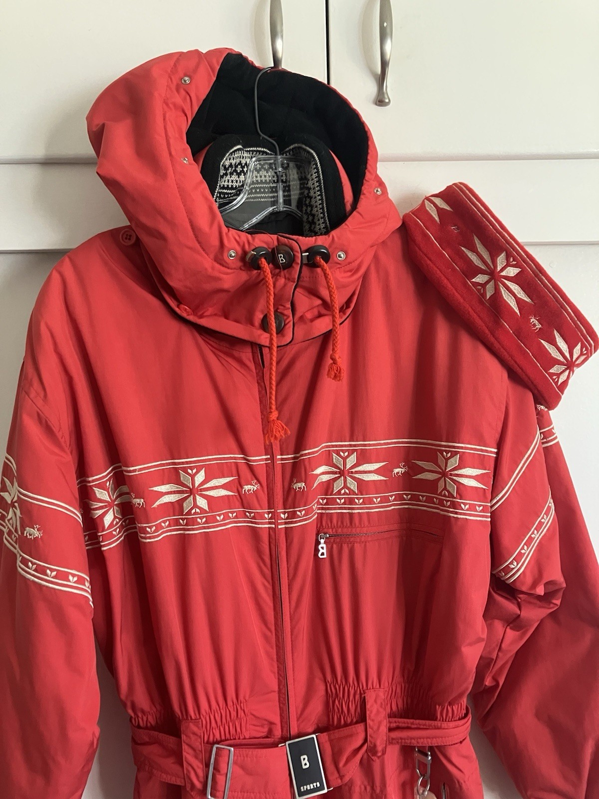 RARE Set Vintage Bogner Sports Christiania Ski Suit Headband Size 14 Large USA