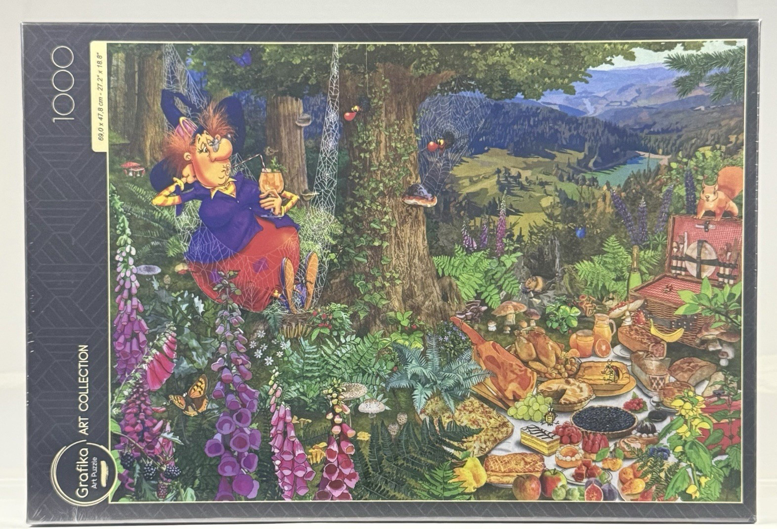 Grafika “The Witch Picnic” Francois Ruyer 1000 Pc Puzzle | Fantasy Humor Art