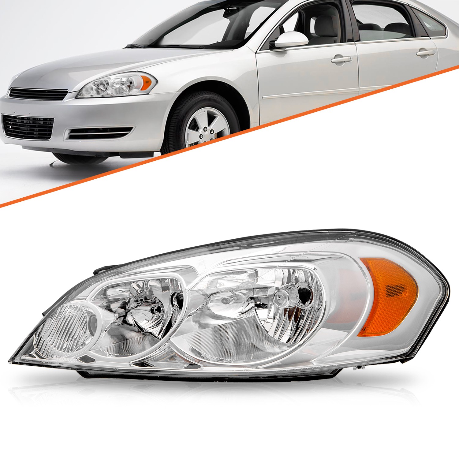 For 06-13 Chevy Impala 2006-2007 Monte Carlo Chrome Driver Left Side Headlight