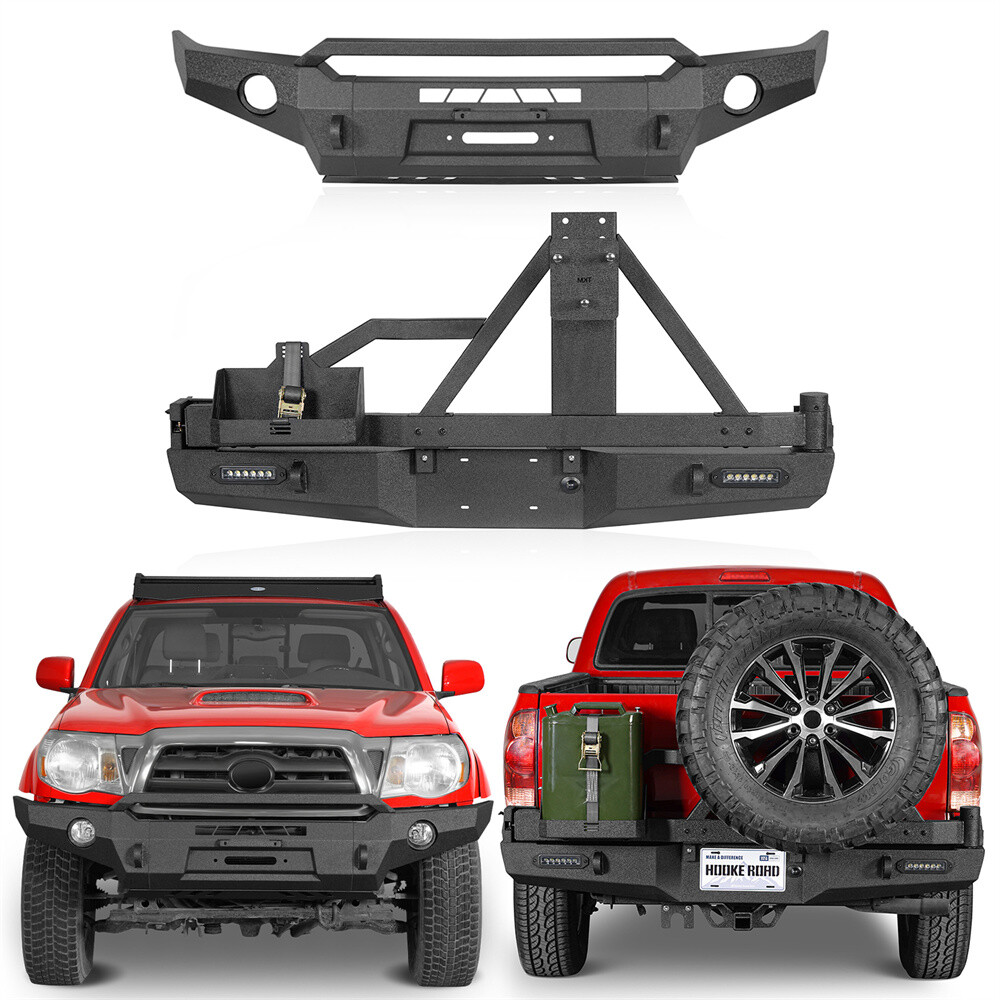 Fit 2005-2011 Toyota Tacoma Front & Rear Bumper w/Spare Tire Carrier Winch Plate Fit 2005-2011 Toyota Tacoma Front & Rear Bumper w/Spare Tire Carrier Winch Plate