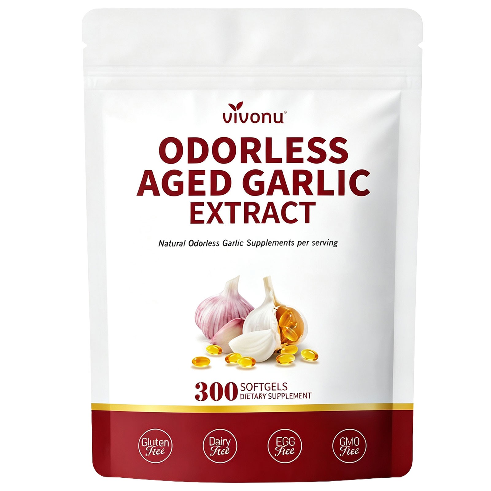 VivoNu Odorless Aged Garlic Extract Softgels Adult Daily Nutritional Supplement