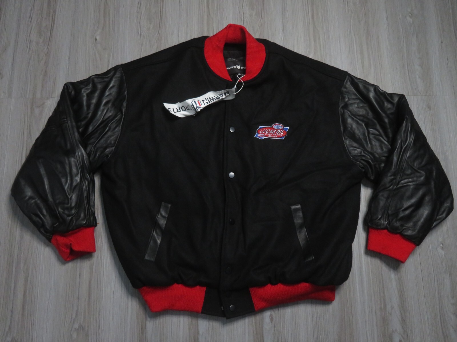 Marwin Sports NHRA Drag Racing Varsity Jacket Size XL Men NEW NWT Lucas Oil Marwin Sports NHRA Drag Racing Varsity Jacket Size XL Men NEW NWT Lucas Oil