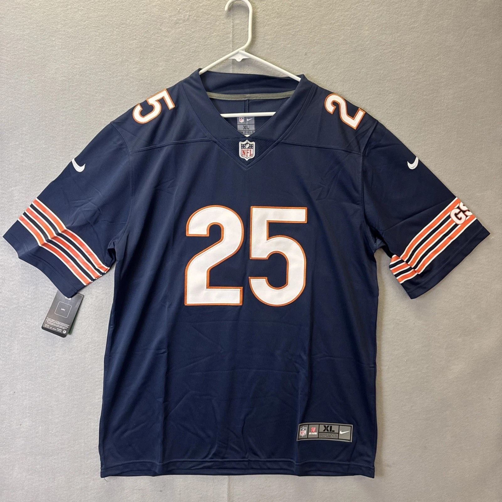 Kyle Monangai #25 Bears Stitched Navy Blue On Field Jersey NWT