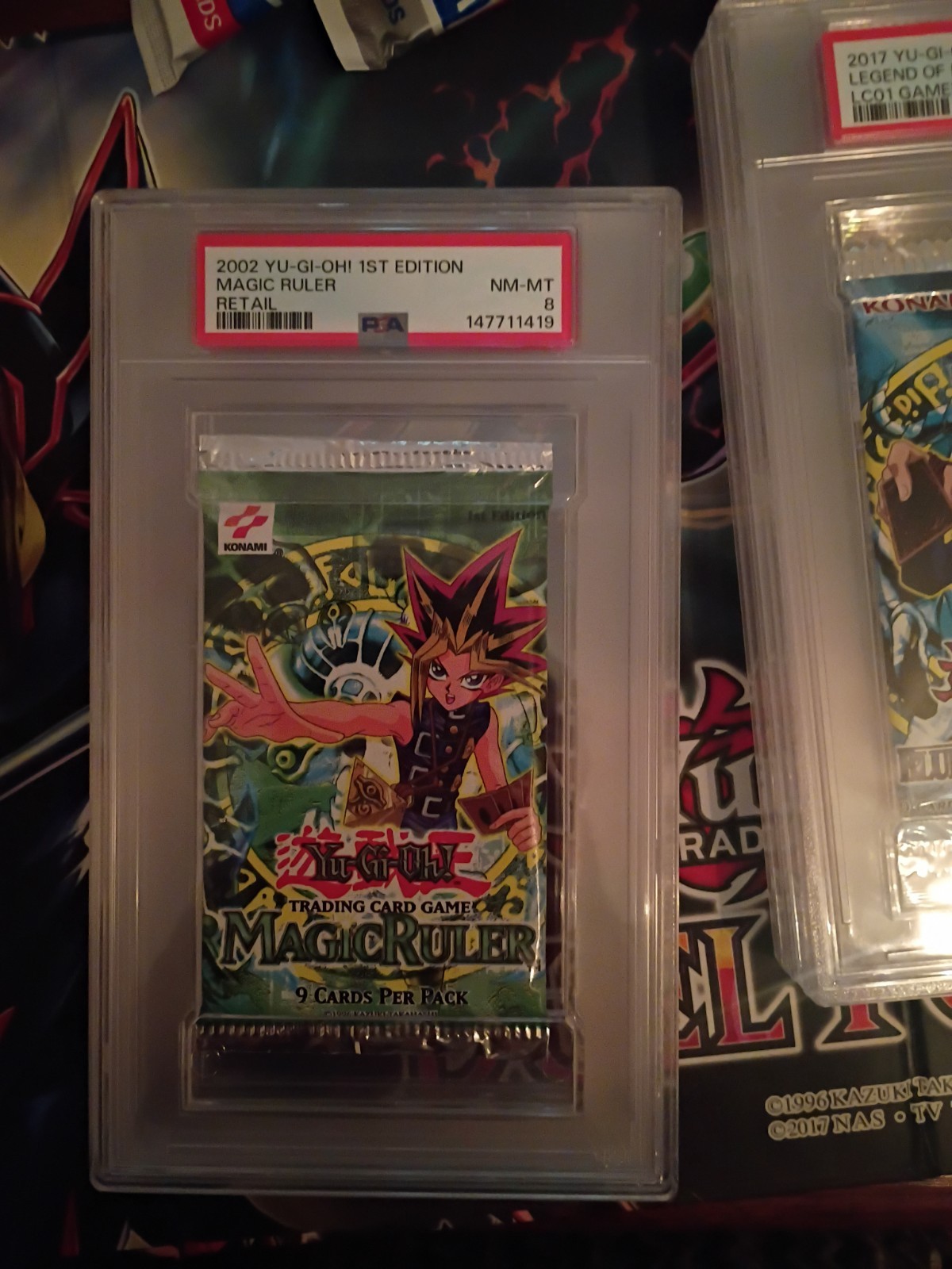 2002 Yu-Gi-Oh Magic Ruler Booster Pack, 1st Edition, Graded PSA 8 NM-MT