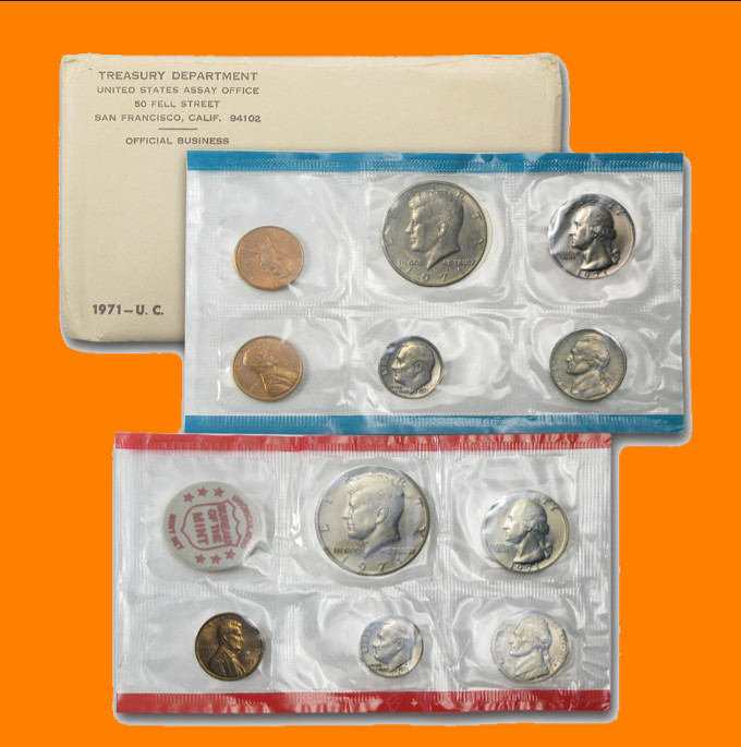 1971 U.S. Mint Set ~ 11 Coins ~ P & D ~ Uncirculated Government Packaging OGP