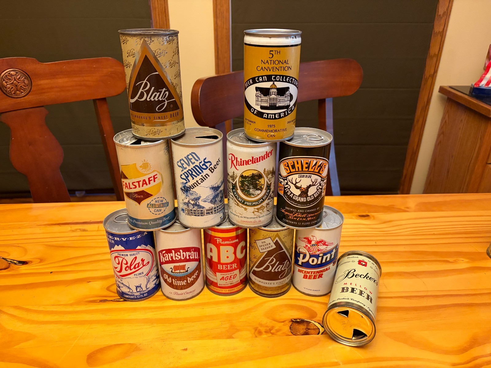 Some great Flat Top cans Plus a rare Falstaff can and others too Some great Flat Top cans Plus a rare Falstaff can and others too