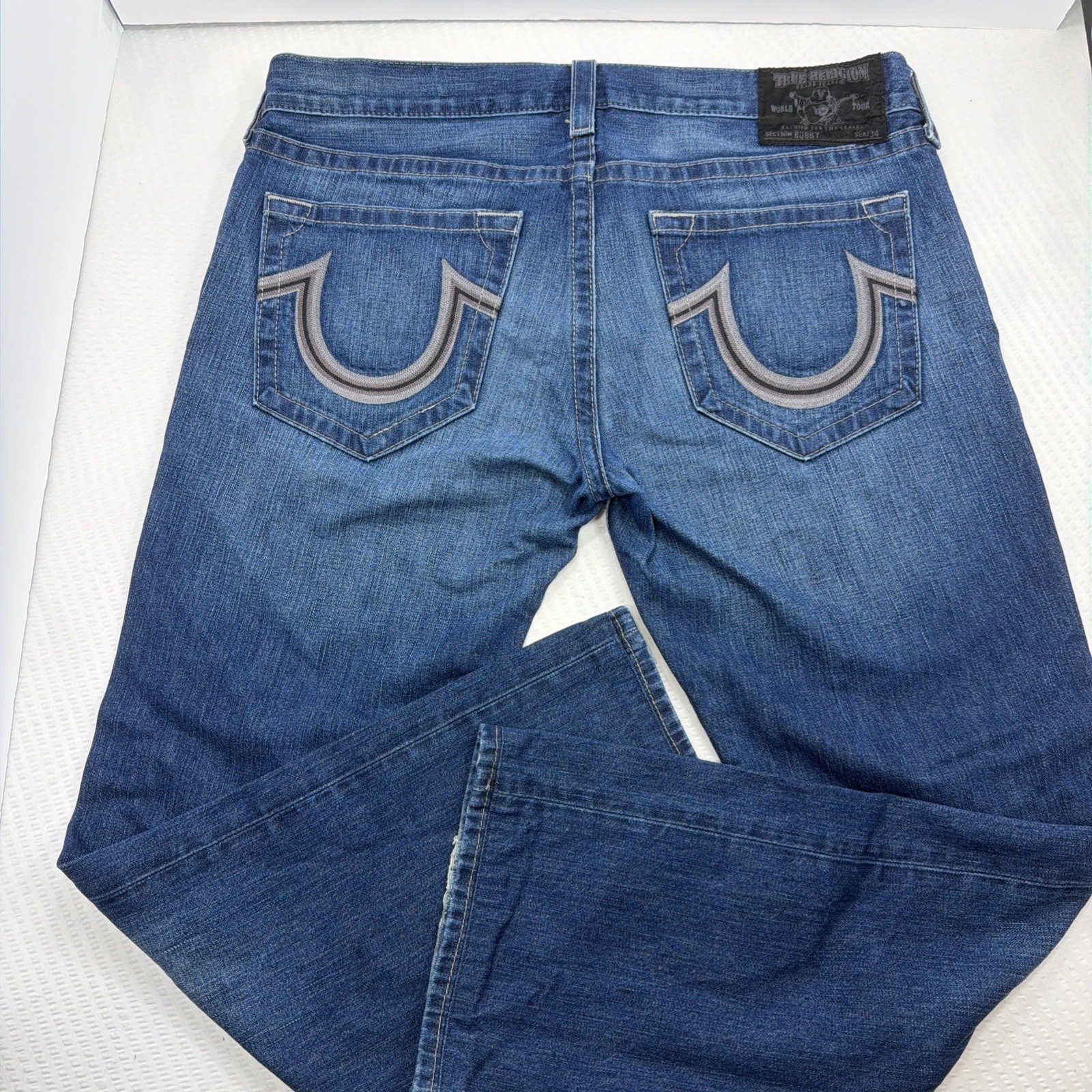 Vintage True Religion Bobby Super T Men 38 Straight Leg Blue Jeans USA Y2K