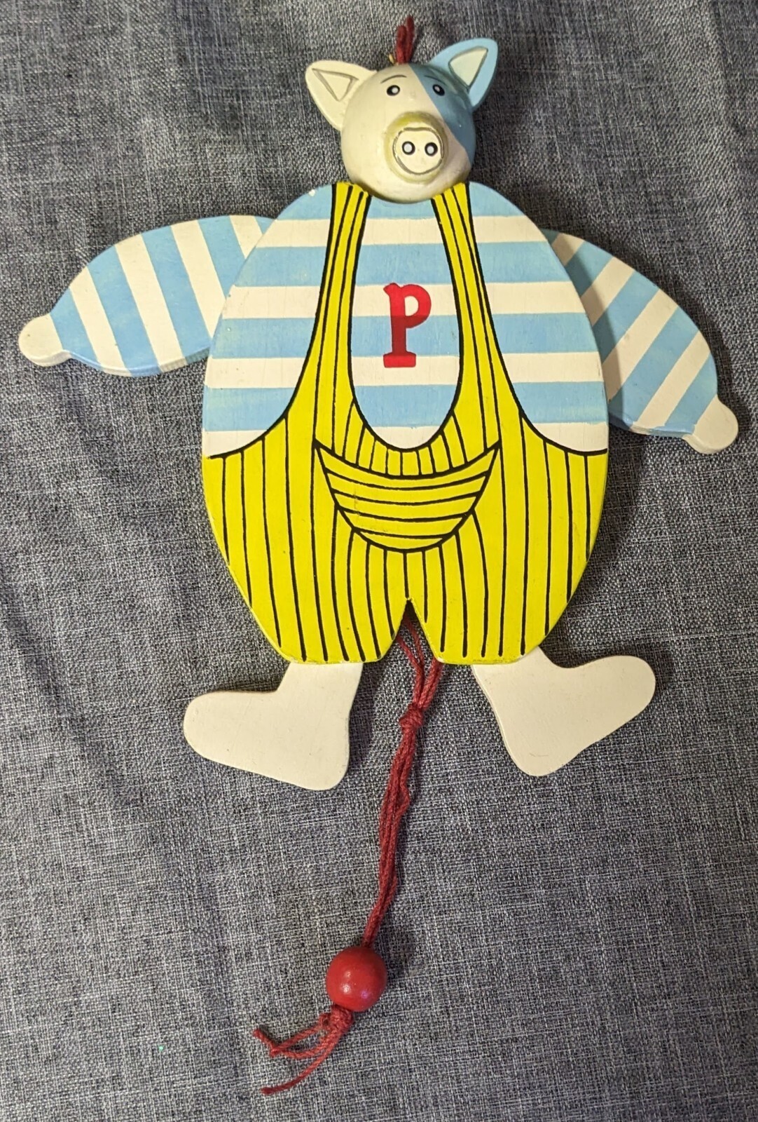 Vintage Wooden Jumping Jack Pig Pull String Toy Puppet Wall Decor Hampelmann Vintage Wooden Jumping Jack Pig Pull String Toy Puppet Wall Decor Hampelmann